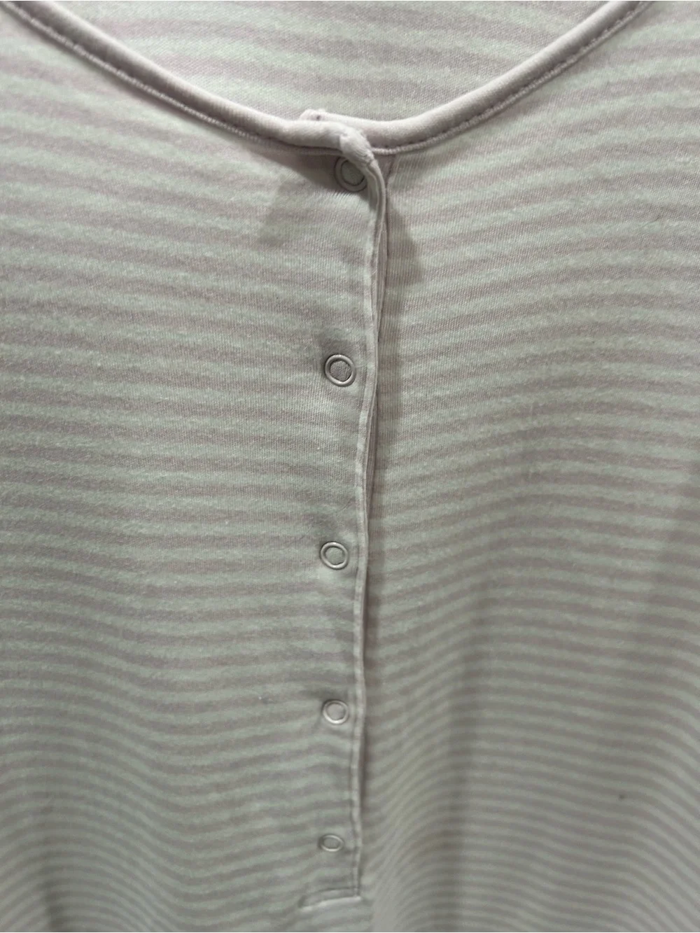 LAKE Pima Maternity Nightgown in English Rose Stripes EUC